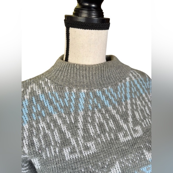 vintage 90’s snowflake pastel sweater mock neck Croquet Club tight knit ribbed - Picture 4 of 10